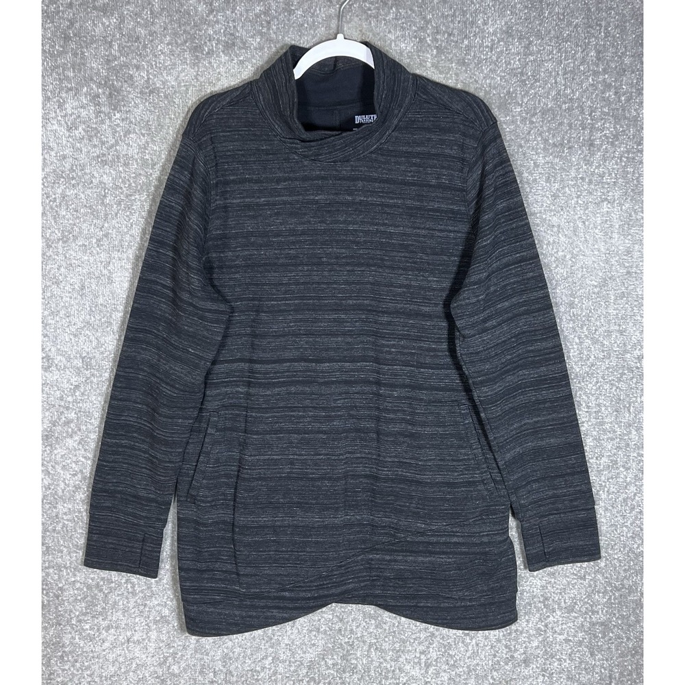 Duluth Trading Deux More Double Knit Pullover Tunic Top Womens Sz XL Gray Pocket